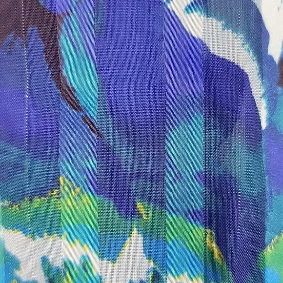 Infinity Circular Scarf Blue, Yellow & Black Floral Print 70 X 20 - Picture 6 of 7